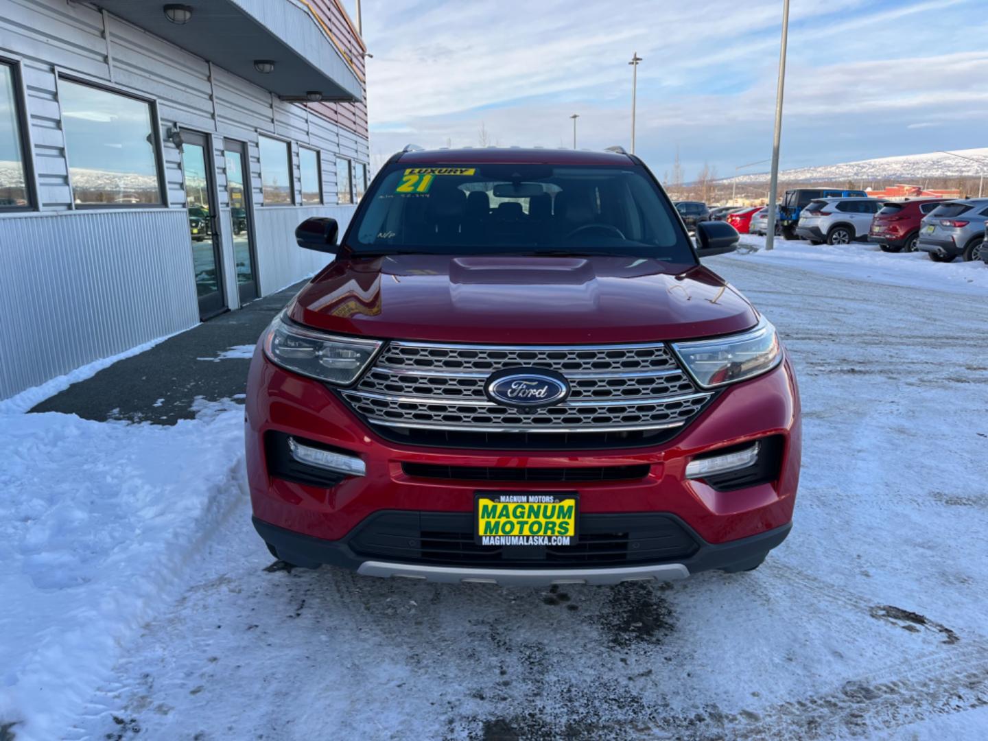 2021 Red /black leather Ford Explorer Limited AWD (1FMSK8FH7MG) with an 2.3L L4 DOHC 16V engine, 10A transmission, located at 1960 Industrial Drive, Wasilla, 99654, (907) 274-2277, 61.573475, -149.400146 - Photo#7